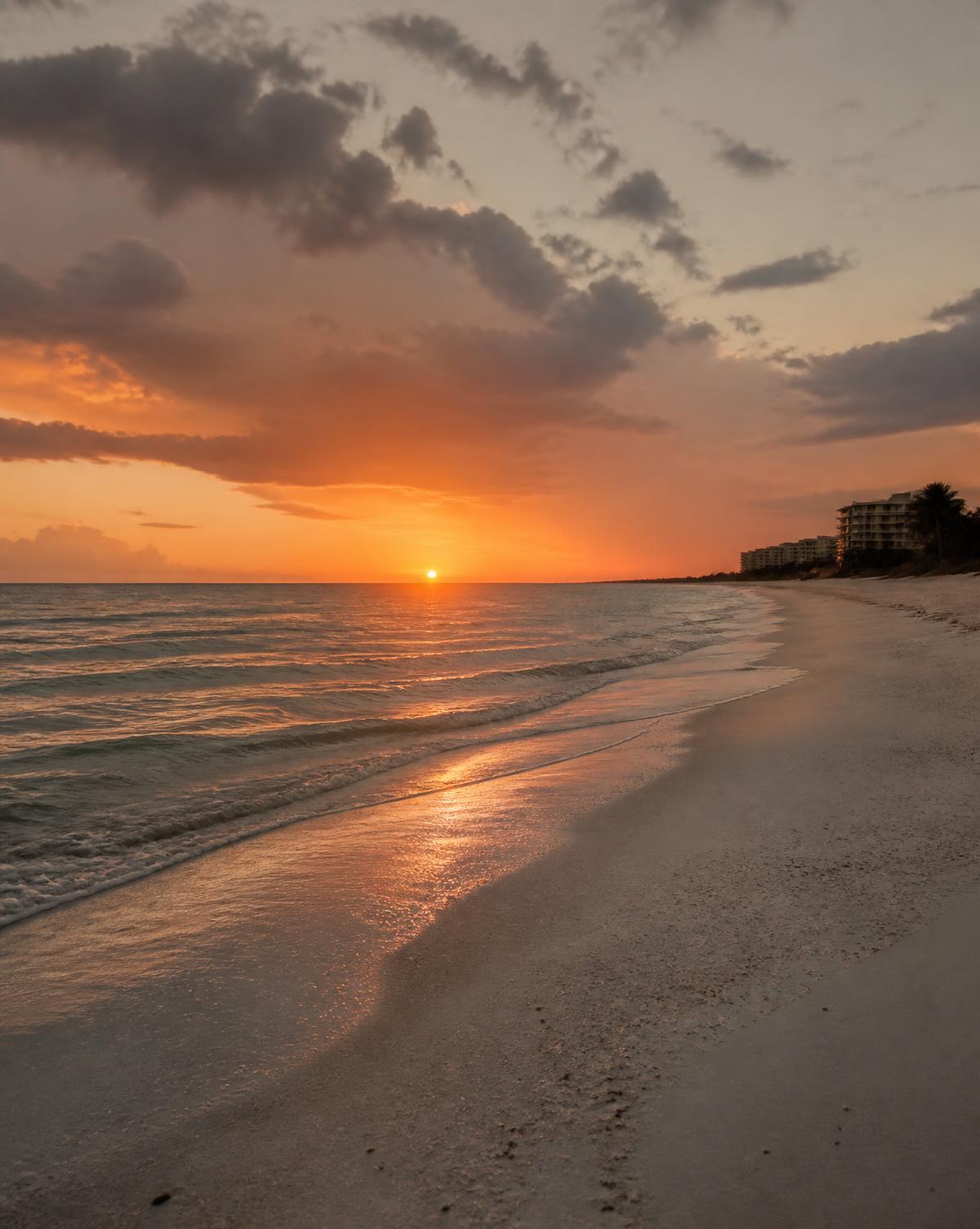 Florida coastline at sunset